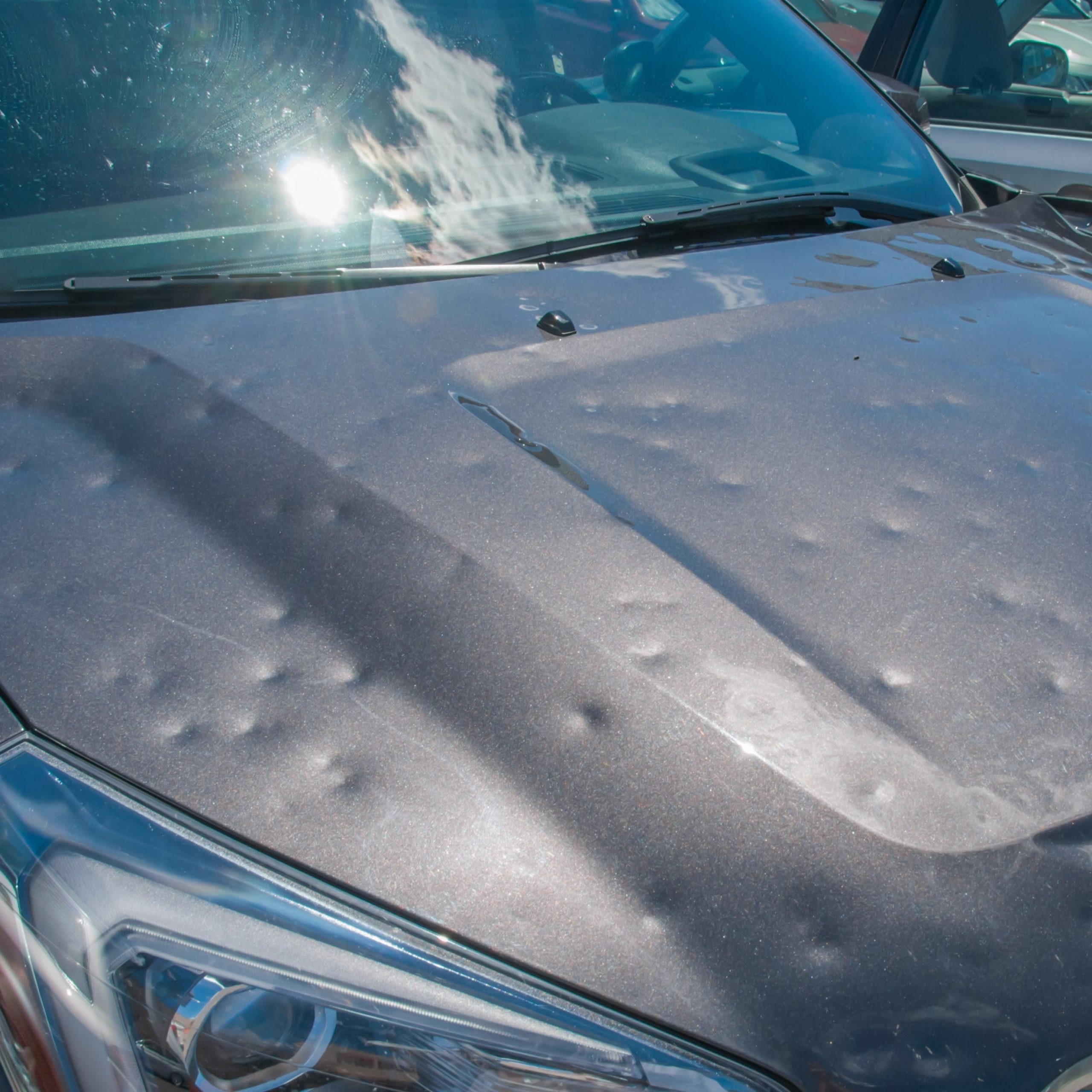 car with hail damage